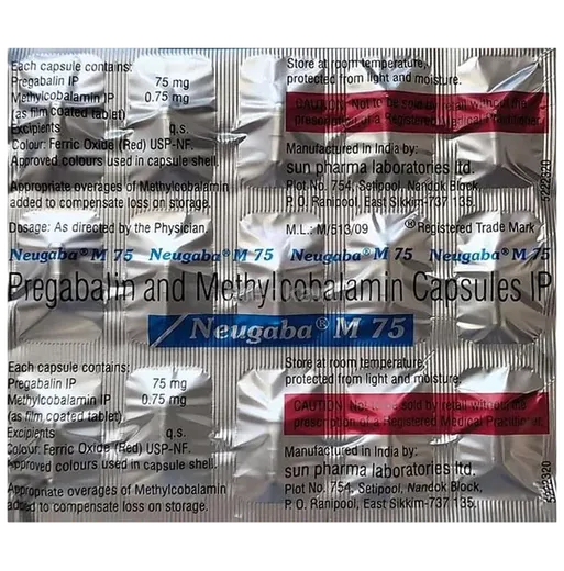 neugaba m 75 capsule 15's